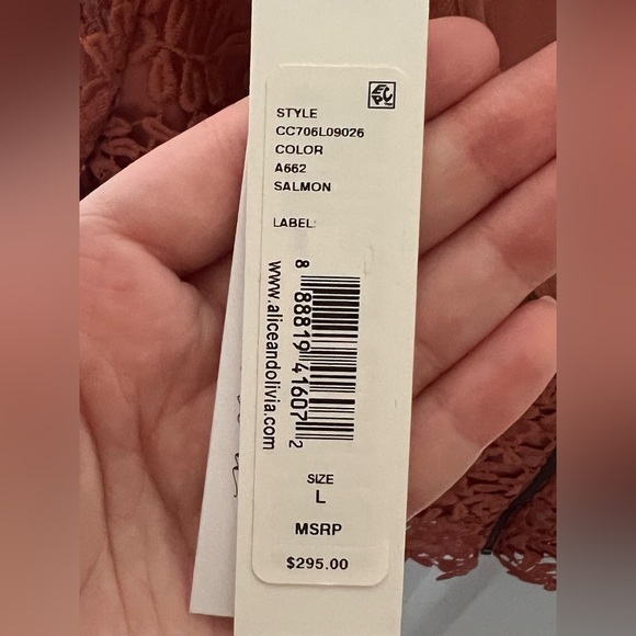 Alice + Olivia Lace Pattern Crew Neck Blouse - Picture 8 of 9